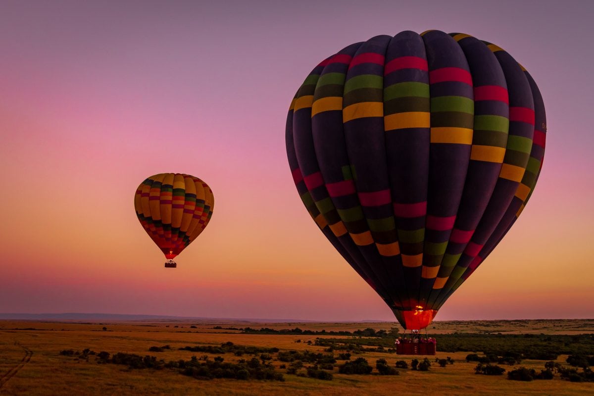 Hot air balloon safari at the Maasai Mara